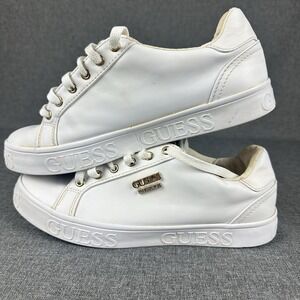 GUESS‎ -  WHITE Women's LOVEN - WGABUZZ-R Casual Lace-up Sneakers, US 9 - RARE